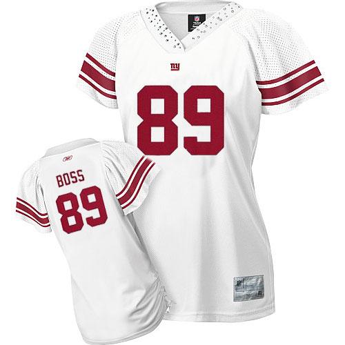 Giants #89 Kevin Boss White Women's Field Flirt Stitched NFL Jersey - Click Image to Close